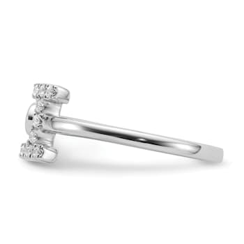 Rhodium Over 14K White Gold Lab Grown Diamond VS/SI GH, Initial I
Adjustable Ring