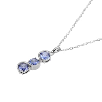 Blue Cubic Zirconia Platinum Over Sterling Silver June Birthstone
Pendant 5.94ctw