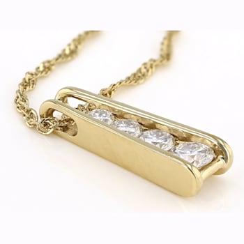 Moissanite 14k yellow gold over sterling silver pendant .55ctw DEW
