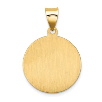 14k Yellow Gold Polished Satin Our Lady of Perpetual Help Medal Pendant