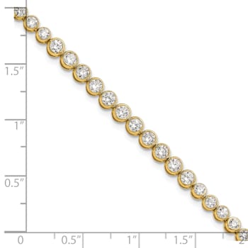 14K Yellow Gold Lab Grown Diamond Bezel Set Tennis Bracelet