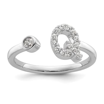 Rhodium Over 14K White Gold Lab Grown Diamond VS/SI GH, Initial Q
Adjustable Ring