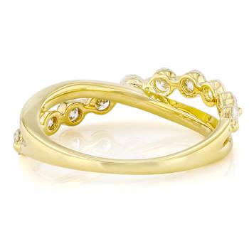 Lab-Grown Diamond Band Ring In 14K Gold Over Sterling Silver 0.90ctw
