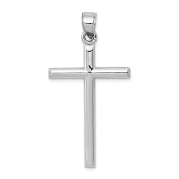 Rhodium Over 14k White Gold Cross Pendant