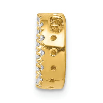 14K Yellow Gold Diamond Letter D Initial Charm