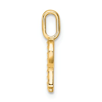 14K Yellow Gold Diamond Letter P Initial Pendant