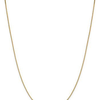 14k Yellow Gold 1.05mm Solid Box Link 22 Inch Chain