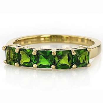 Chrome Diopside Square Octagonal Band Ring In 18K Gold Over Sterling
Silver 1.55ctw