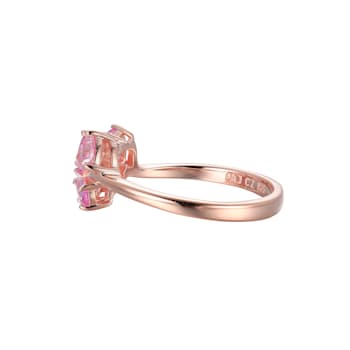 Created Pink Sapphire and Pink Cubic Zirconia Rhodium Over Sterling
Silver Ring 1.57ctw