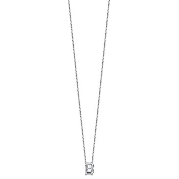 White Lab-Grown Diamond F VS 14K White Gold "B" Initial
Necklace 2.00ct