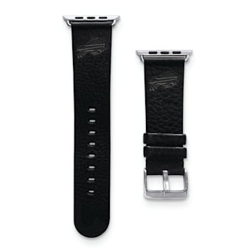 Gametime Buffalo Bills Leather Band fits Apple Watch (42/44mm M/L
Black). Watch not included.