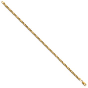 14k Yellow Gold 2.3mm Franco Link Chain Bracelet