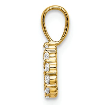 14K Yellow Gold Lab Grown Diamond Letter O Initial Pendant