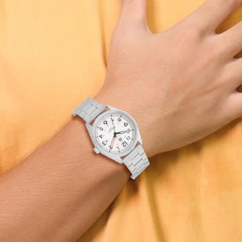Charles Hubert Stainless Steel White Dial Watch