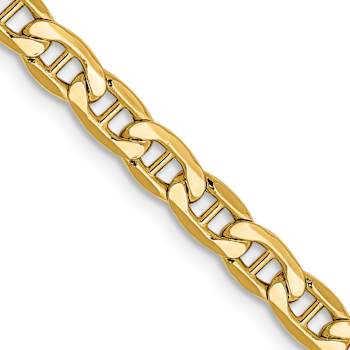14k Yellow Gold 4.1mm Semi-Solid Mariner Chain 26 inch