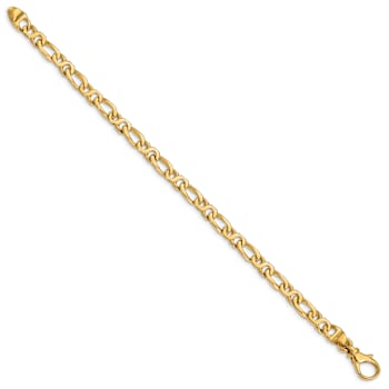 14k Yellow Gold 4.8mm Hand Polished Fancy Link Bracelet