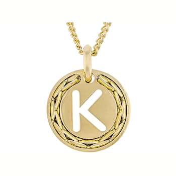 Cardano Initial K Pendant Necklace In 18K Gold Over Bronze