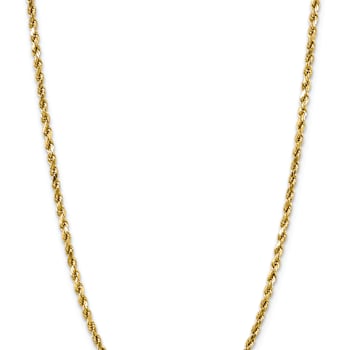 14k Yellow Gold 4mm Diamond-Cut Rope Link Chain
