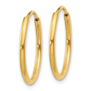 14k Yellow Gold 5/8" Endless Hoop Earrings