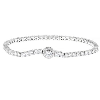 CZ Tennis Bracelet In Platinum-Enhanced Sterling Silver 10.81ctw