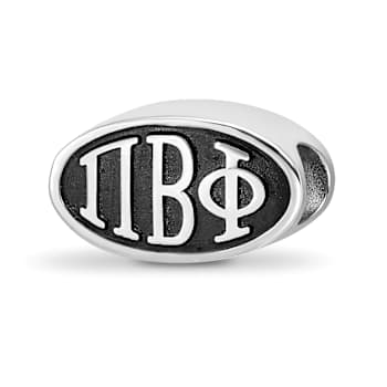 Sterling Silver LogoArt 15.25mm Pi Beta Phi Oval Greek Letters Bead