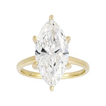 Lab-Grown Diamond Marquise Solitaire Ring In 14K Yellow Gold 5.00ct