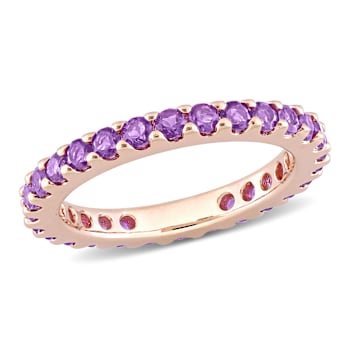 Amethyst 10K Rose Gold Eternity Ring 0.84ctw