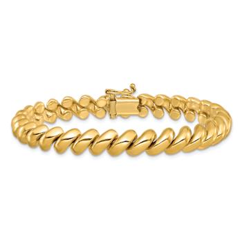 10k Yellow Gold 8mm San Marco Link 7 Inch Bracelet