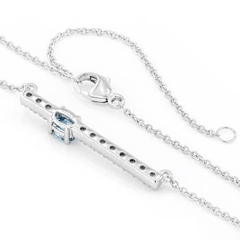 Blue And White Lab-Grown Diamond F-G SI Rhodium Over Sterling Silver
Necklace 0.50ctw
