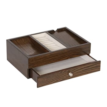 Mele and Co Rex Men’s Dresser Valet Wooden Jewelry Box