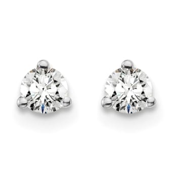 14K White Gold Lab Grown Diamond 1/4ctw VS/SI GH Screw Back 3-Prong Earrings