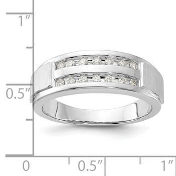 Rhodium Over 10K Gold Lab Grown Diamond Men's Ring