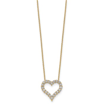 14K Yellow Gold Lab Grown Diamond Heart 18 Inch Necklace