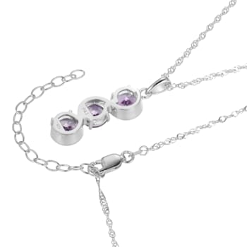 Lab Created Alexandrite Sapphire Platinum Over Sterling Silver December
Birthstone Pendant 3.87ctw