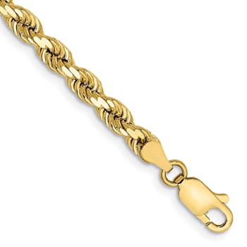 10k Yellow Gold 4mm Diamond-Cut Rope Link Bracelet