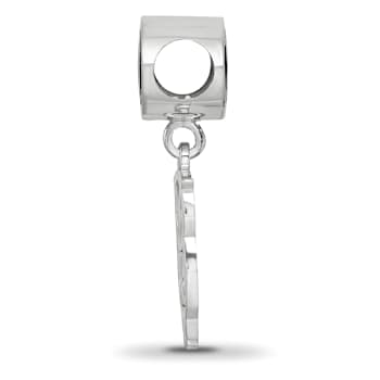 Sterling Silver LogoArt Chi Omega Oval with Owl Dangle Bead