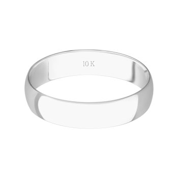 4mm Lightweight Men's Wedding Band in 10k White Gold