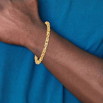 14k Yellow Gold 4.9mm Hand-Polished Byzantine Link Bracelet