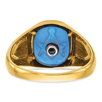 10K Yellow Gold Men's with White Rhodium and Lab Created Sapphire
Masonic Ring