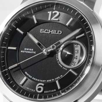 Schild Heinrich Minimal Swiss Black Dial White Stainless Steel Band
Automatic Limited Edition Watch