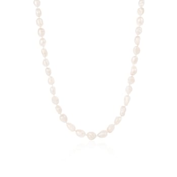 9-10mm White Cultured Freshwater Pearl endless Necklace