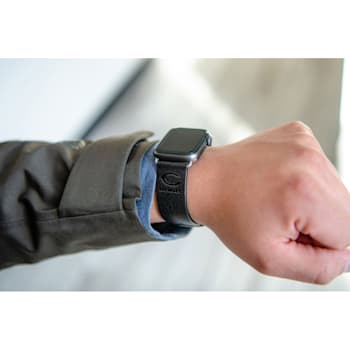 Gametime Chicago Bears Leather Band fits Apple Watch (42/44mm S/M
Black). Watch not included.