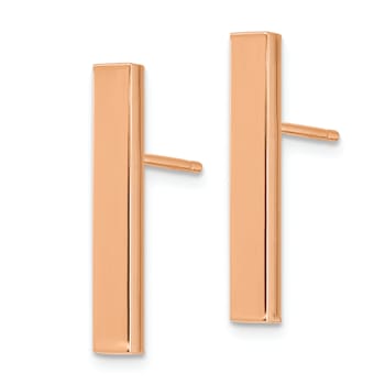 14K Rose Gold Polished Bar Dangle Earrings