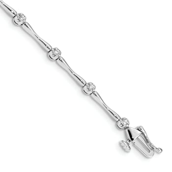 Rhodium Over 14k White Gold Diamond Bracelet