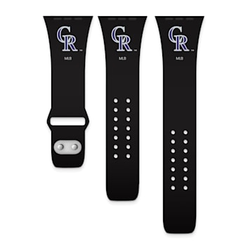 Gametime MLB Colorado Rockies Black Silicone Apple Watch Band (42/44mm
M/L). Watch not included.