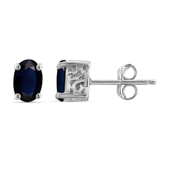 Black Sapphire Rhodium Over Sterling Silver Earrings 1.10ctw