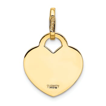 14k Yellow Gold Polished Heart Shaped Disc Pendant