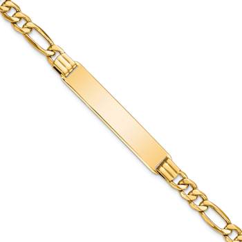 10k Yellow Gold Figaro Link ID Bracelet