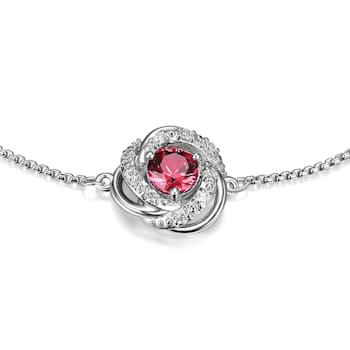 Red Lab Created Ruby Rhodium Over Sterling Silver Bracelet 0.61ctw