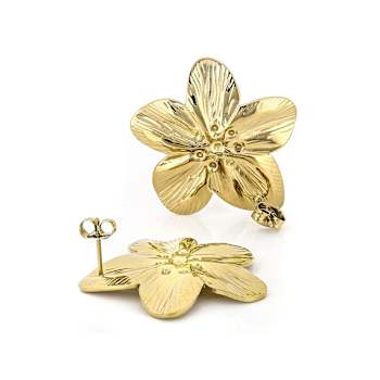 Gold-Tone Oversize Flower Earrings